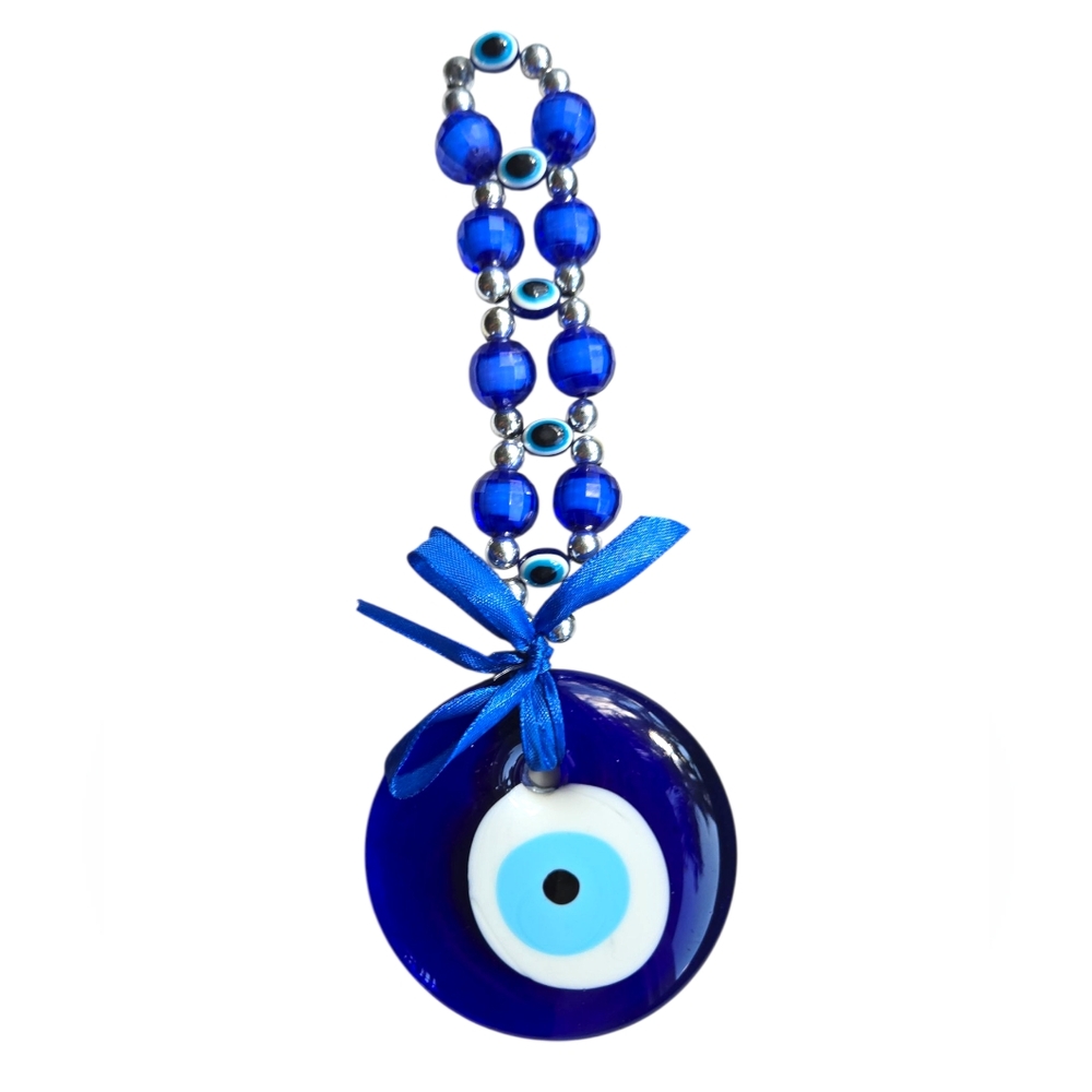 Blue Evil Eye Beaded wall decor piece